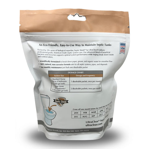 UltraClear Septic Shield – Natural Septic Tank & Drain Care Tabs – 1 Year Supply