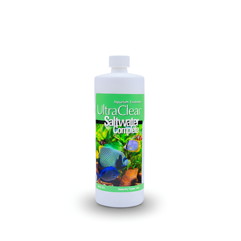 Saltwater Complete – Live Nitrifying Bacteria Blend for Saltwater & Reef Aquariums - Instant Cycle Marine Tank Starter - Removes Ammonia Nitrite - Clarifier - Safe for Fish Coral Invertebrates