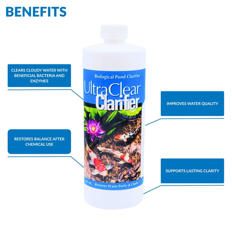UltraClear Biological Clarifier - Natural Pond Clarifier with Beneficial Bacteria