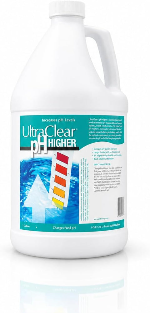 UltraClear pH Higher, 1 gallon bottle of pond pH increaser