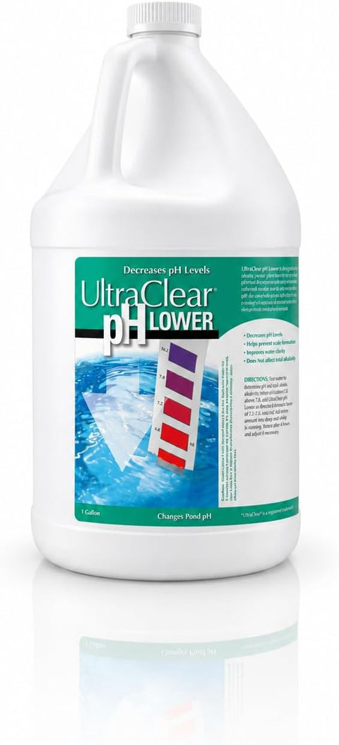 UltraClear pH Lower, 1 gallon bottle of pond pH decreaser