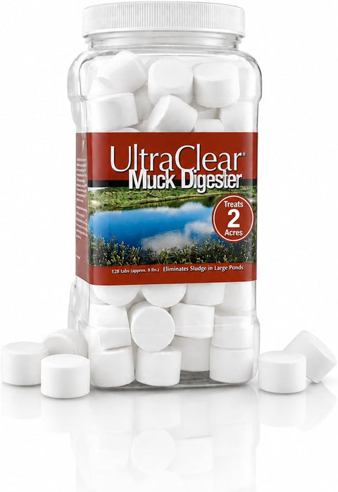 UltraClear Muck Digester 8 lb jar with 128 pond treatment tablets