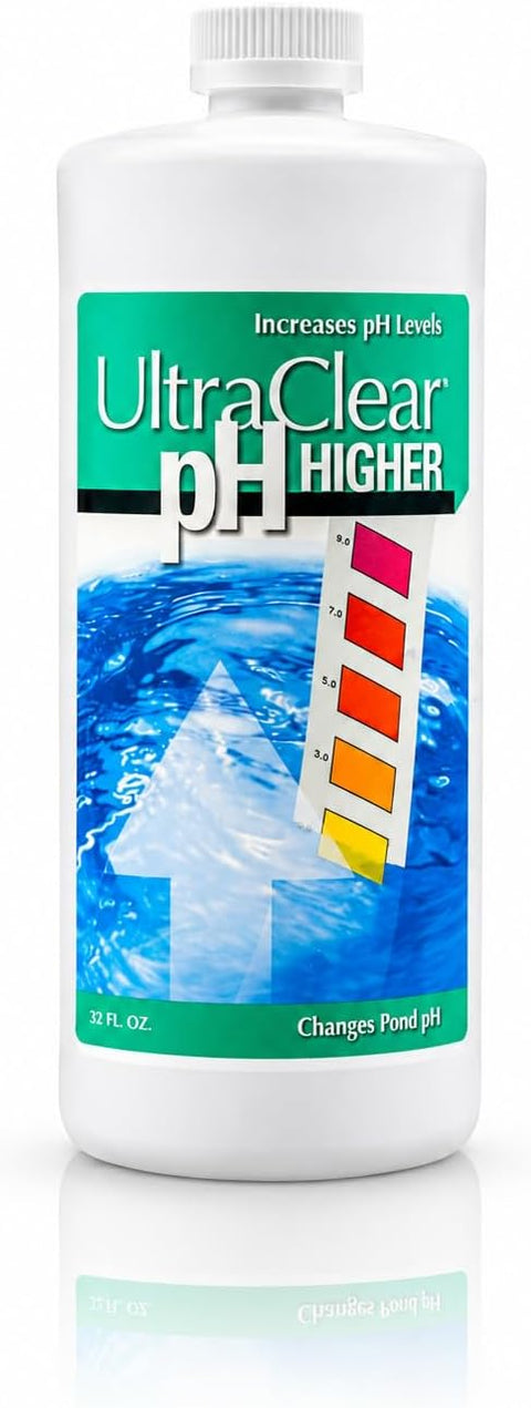 UltraClear pH Higher, 32 oz bottle of pond pH increaser