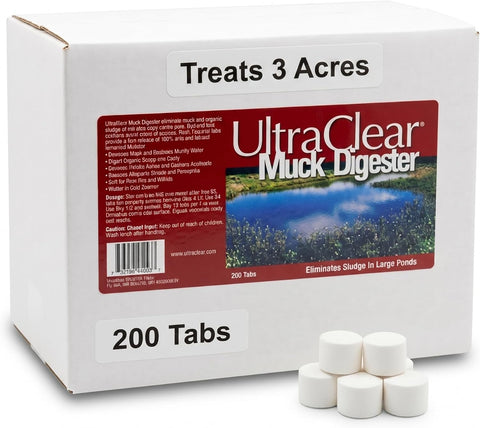 UltraClear Muck Digester 12.5 lb box containing 200 pond treatment tablets