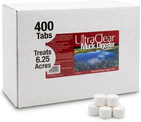 UltraClear Muck Digester 25 lb box containing 400 pond treatment tablets