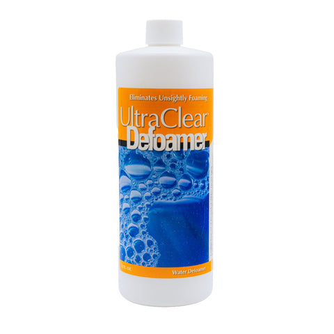 Bottle of UltraClear Deoamer on a white background