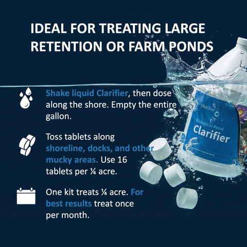 Large Pond Treatment Kit for Clear Water & Muck Free Bottom