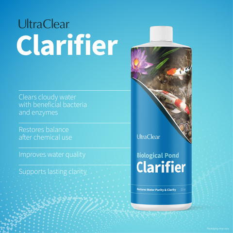 UltraClear Biological Clarifier -Natural Pond Cleaner with Beneficial Bacteria – Improves Water Clarity & Reduces Cloudiness for Clear Pond Water – Safe for Fish, Plants & Pets