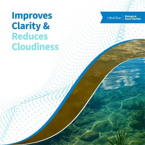 UltraClear Biological Clarifier -Natural Pond Cleaner with Beneficial Bacteria – Improves Water Clarity & Reduces Cloudiness for Clear Pond Water – Safe for Fish, Plants & Pets